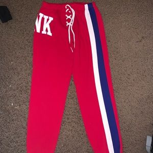 Red, Blue, and white PINK sweats Size XS